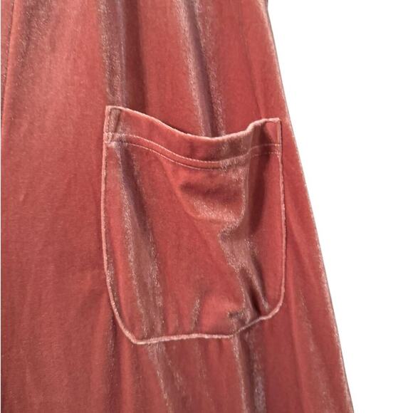 BiBi M velvet oversized wide leg adjustable overalls dusty pink mauve - Picture 5 of 11